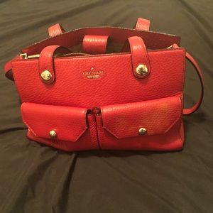Authentic Kate Spade Red Pebbled Leather Handbag